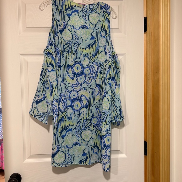 EUC Lilly Pulitzer Benicia Cold Shoulder Dress, Size Medium - Picture 2 of 6